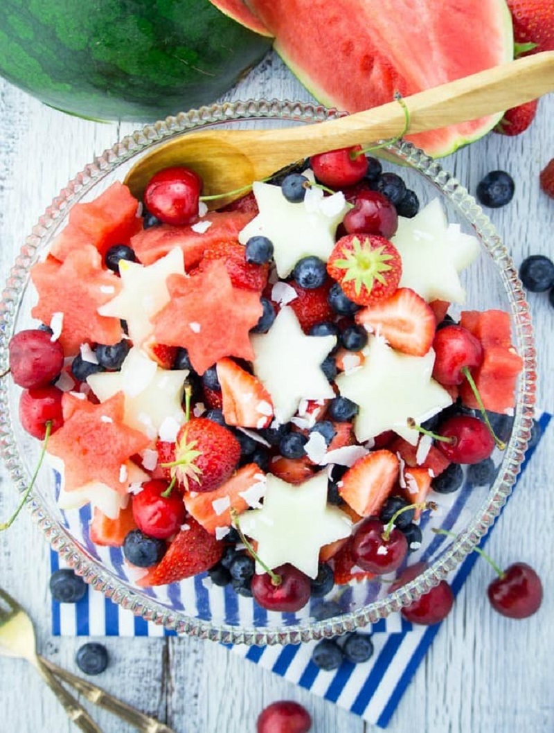 Star Fruit Salad Best Healthy Red, White, and Blue Desserts for Summer