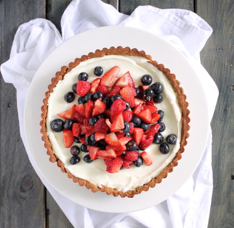 Triple Berry Goat Cheese Tart Best Healthy Red, White, and Blue Desserts