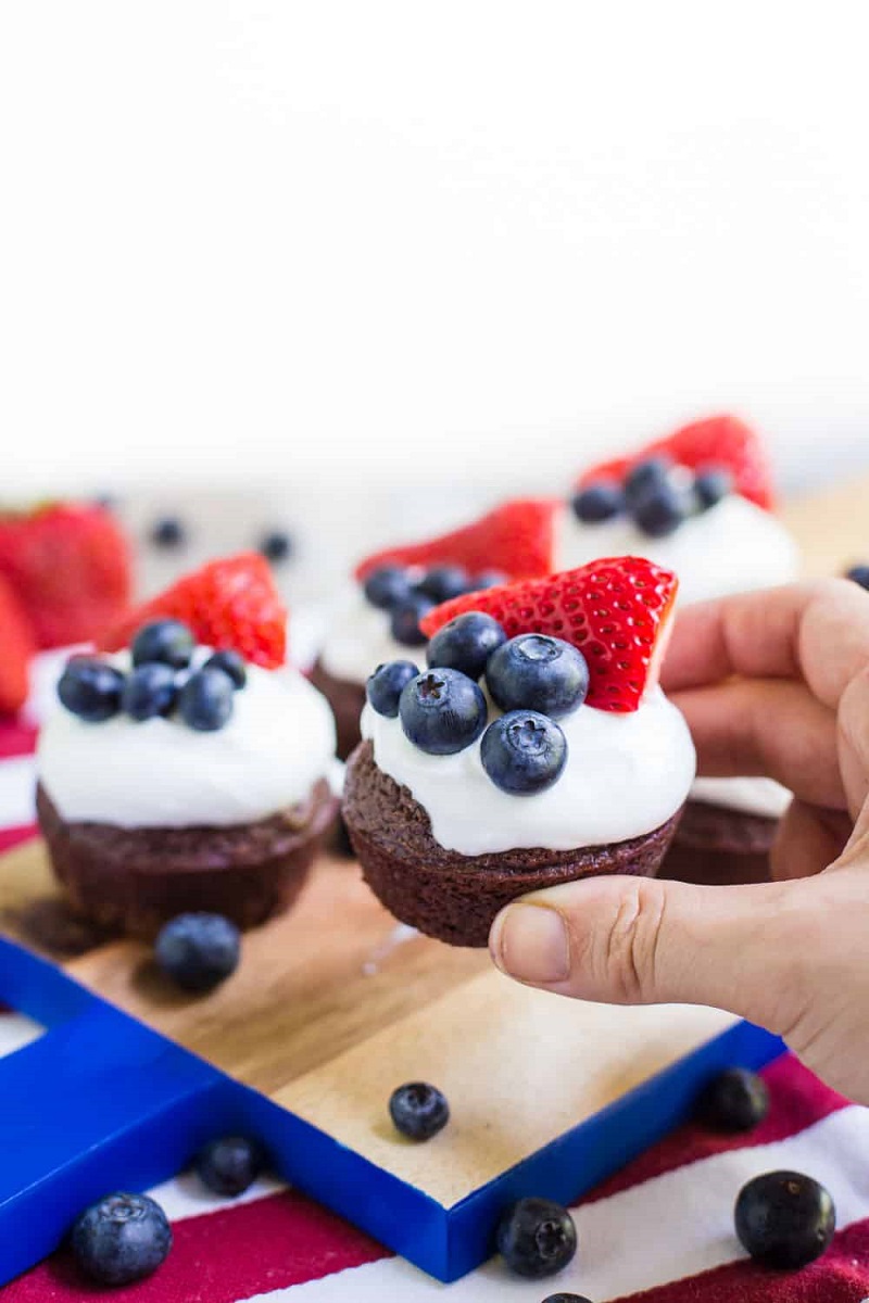 Mini Brownies Best Healthy Red, White, and Blue Desserts for Summer