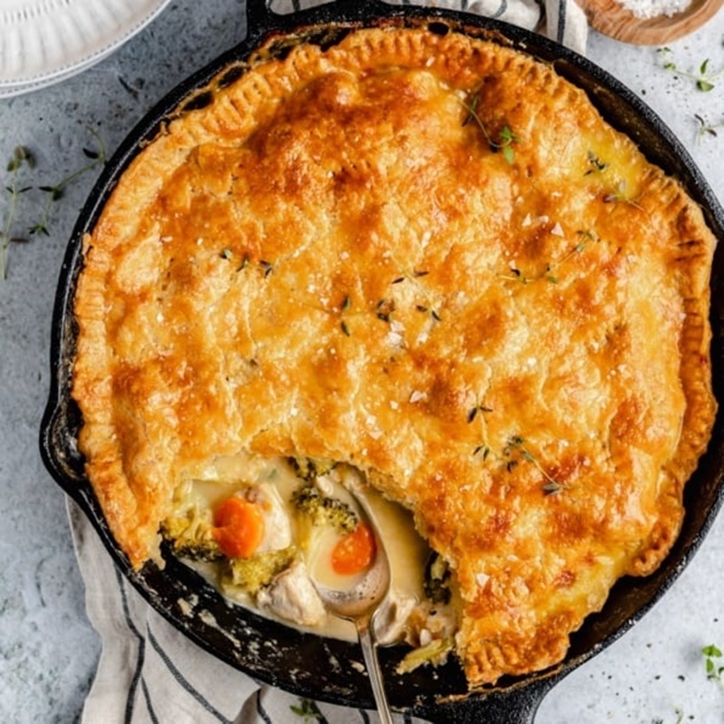 Cheddar Broccoli Chicken Pot Pie | Best Healthy Comfort Food Recipes
